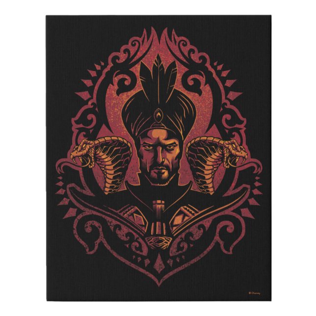Aladdin | Ornate Jafar & Cobras Graphic Faux Canvas Print (Front)