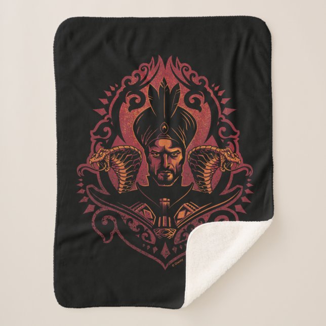 Aladdin | Ornate Jafar & Cobras Graphic Sherpa Blanket (Front)