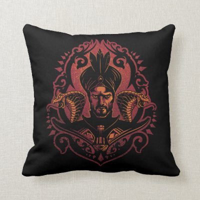 Aladdin | Ornate Jafar &amp; Cobras Graphic Throw Pillow