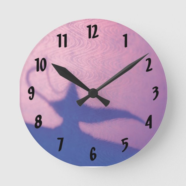Aladdin's Lamp Pink and Purple Round Clock (Front)