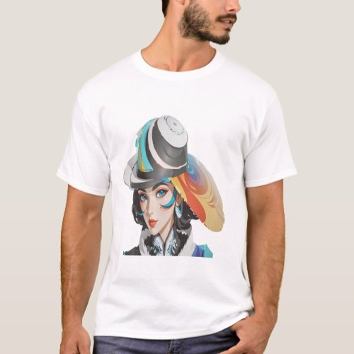 Alady with hat T_Shirt