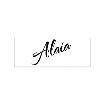 Alaia name cursive script font rubber stamp | Zazzle