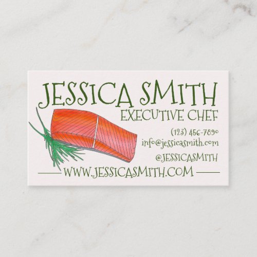 Alaksan Salmon Seafood Restaurant Fishmonger Chef Business Card