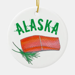 Alaksan Salmon Seafood Restaurant Fishmonger Chef Ceramic Ornament