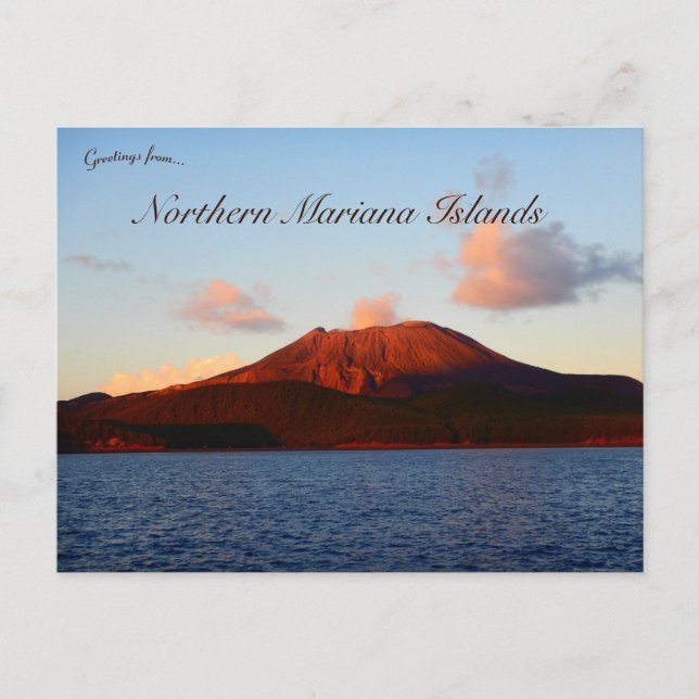 Alamagan Island Northern Mariana Islands at Sunset Postcard (Front)