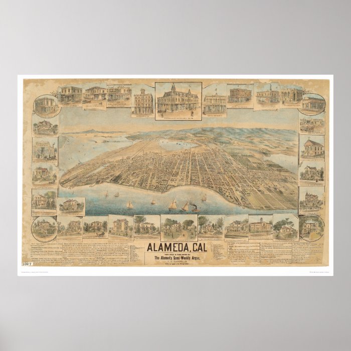 Alameda, CA. Panoramic Map (0540A) Poster