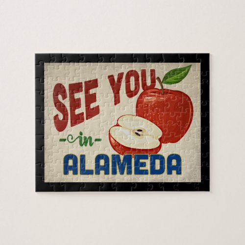 Alameda California Apple _ Vintage Travel Jigsaw Puzzle