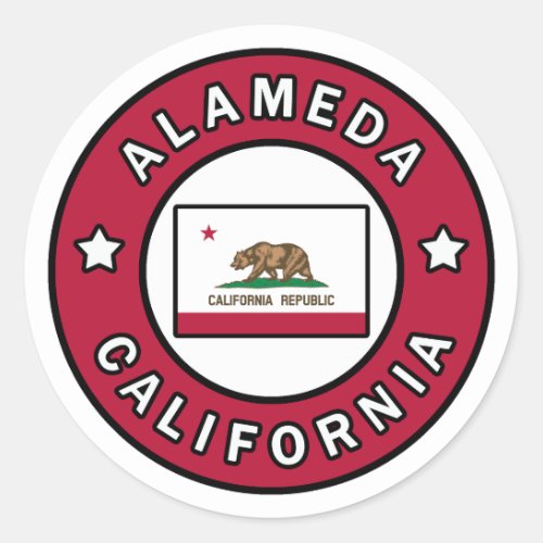 Alameda California Classic Round Sticker