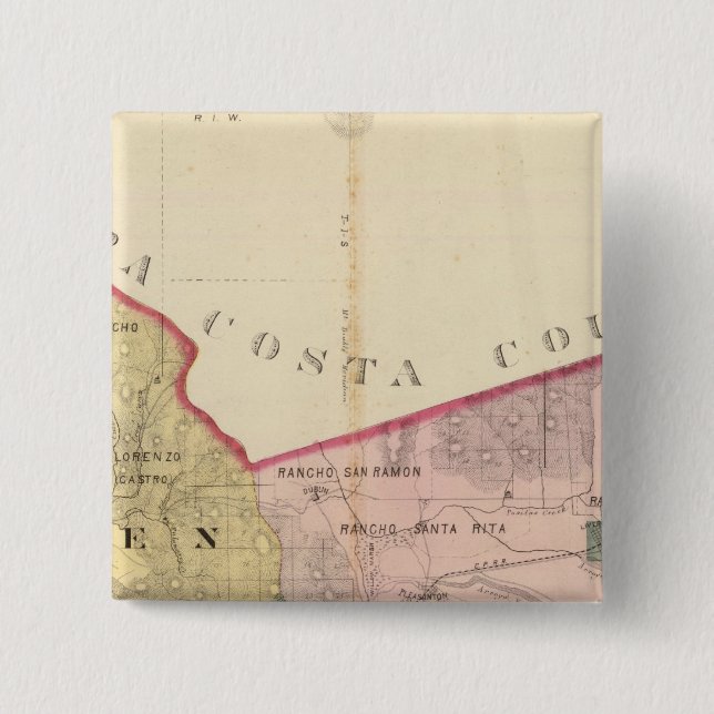 Alameda County map Pinback Button (Front)