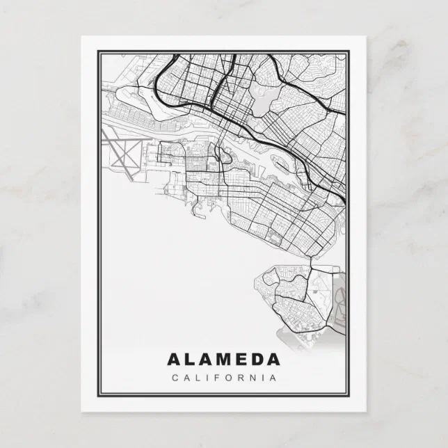 Alameda Map Postcard | Zazzle