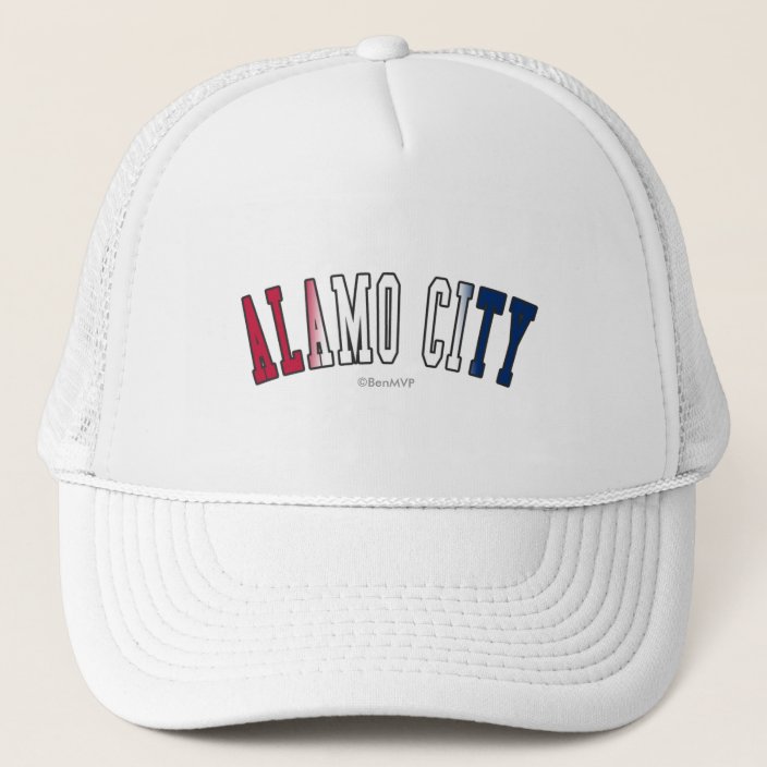 Alamo City in Texas State Flag Colors Mesh Hat