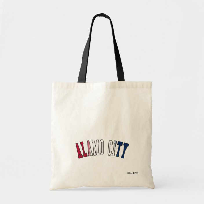 Alamo City in Texas State Flag Colors Tote Bag