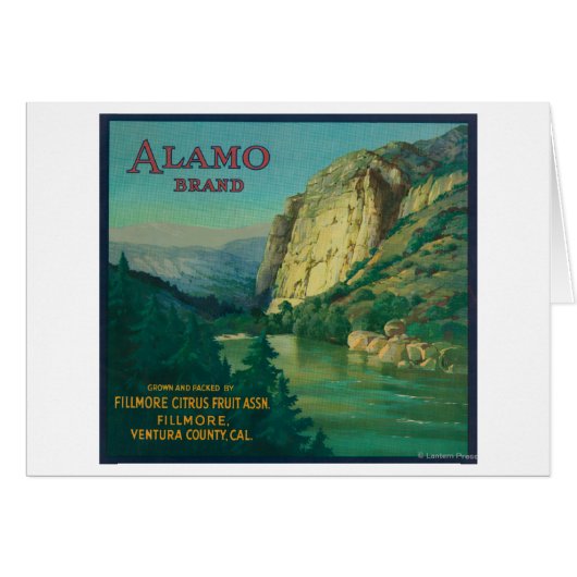 Alamo Orange LabelFillmore, CA Cards (Front Horizontal)