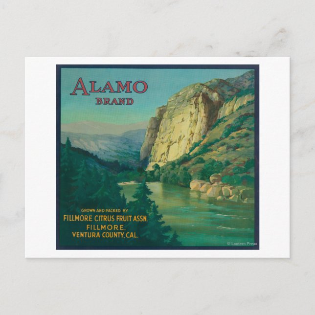 Alamo Orange LabelFillmore, CA Postcard (Front)
