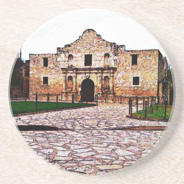 Alamo Sandstone Drink Coaster (Front)