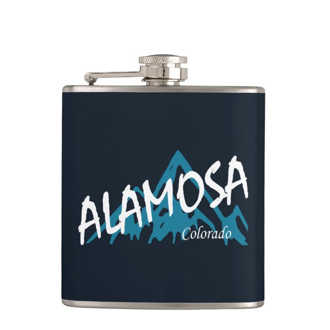 Alamosa Colorado Mountains Flask (Front)