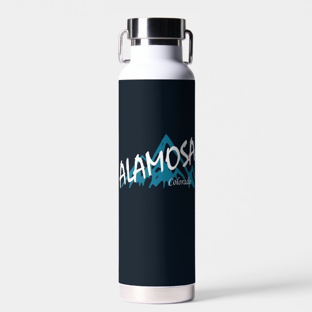 Alamosa Colorado Mountains Water Bottle (Front)
