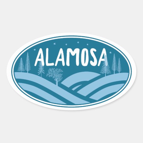 Alamosa Colorado Outdoors Oval Sticker