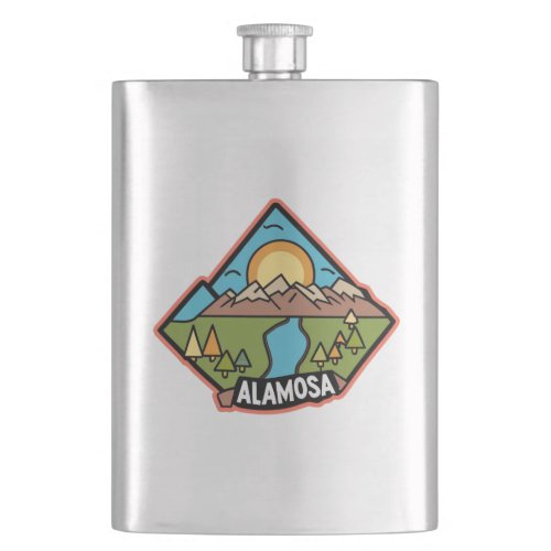 Alamosa Colorado  Sunset in the mountains Flask