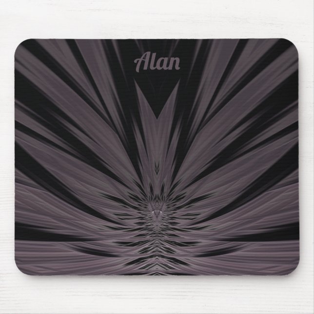 ALAN ~ Black and Gray Fractal Pattern ~ Mouse Pad (Front)
