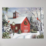 Alan Giana "As Winter Calls" Poster<br><div class="desc">Cardinals come to meet you on your walk through "As Winter Calls",  a charming country Christmas painting by Alan Giana.</div>