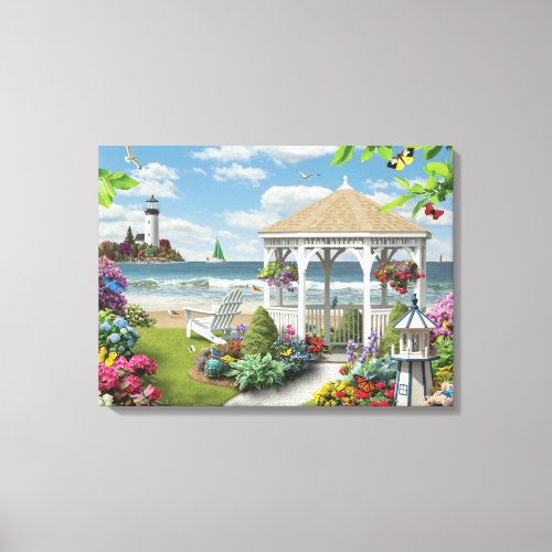 Alan Giana Gazebo by the Sea Canvas Print