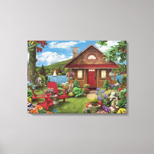 Alan Giana Lakeside Retreat Canvas Print