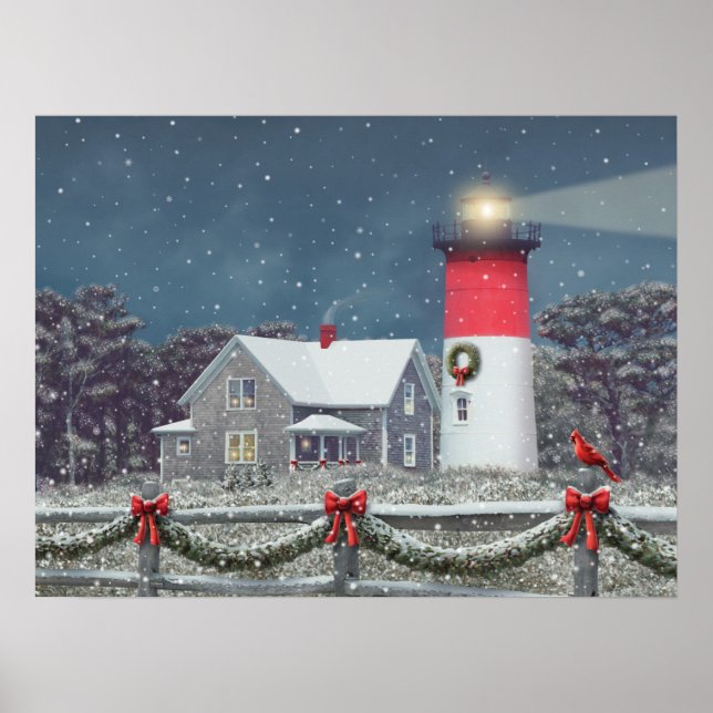 Alan Giana "Nauset Light Christmas" Poster (Front)