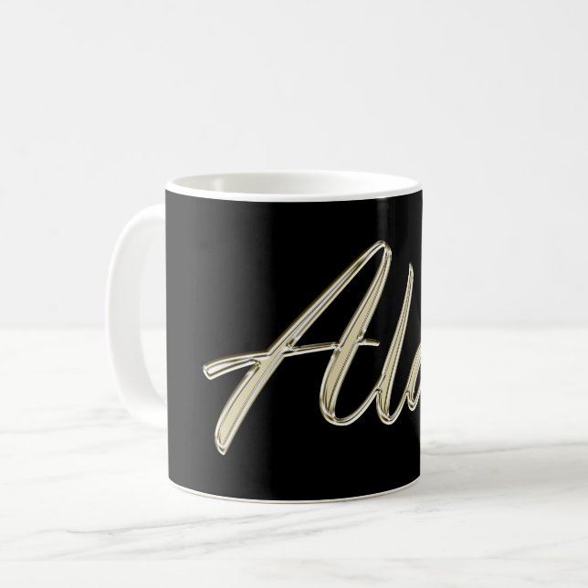 Alan Name whitegold Tasse Teetasse Coffee Coffee Mug (Front Left)
