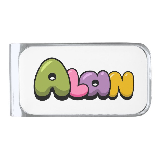 Alan Silver Finish Money Clip (Front)