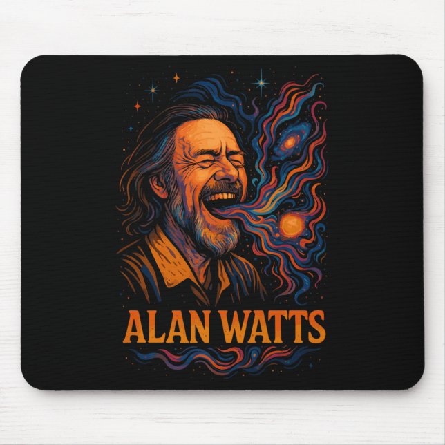 Alan Watts Laugh Galaxy Universe Psychedelic Art P Mouse Pad (Front)
