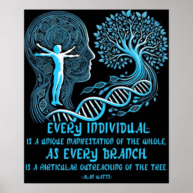 Alan Watts Quote Every Individual The Tree of Life Poster (Front)