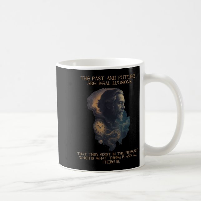 Alan Watts Quote Time Illusion Clock Cosmic Mind  Coffee Mug (Right)