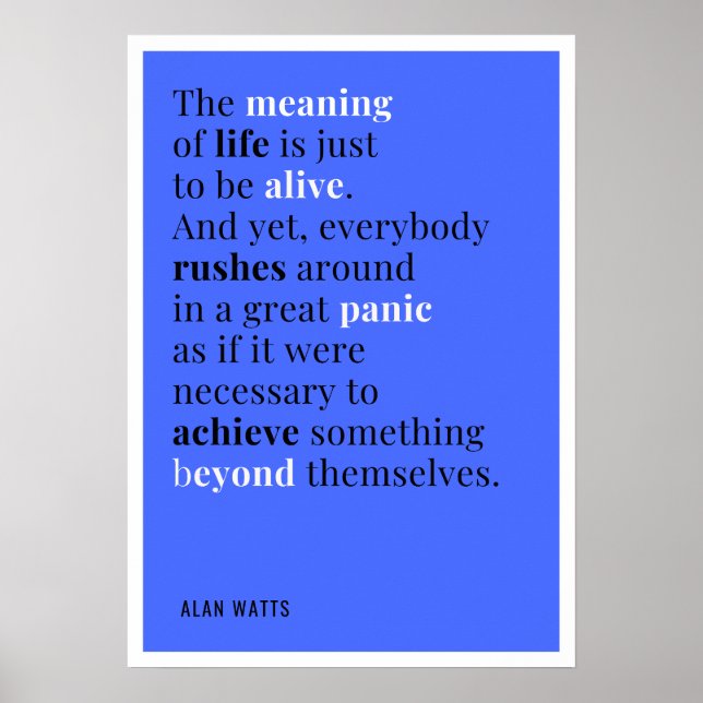 Alan Watts - The Meaning of Life Poster (Front)