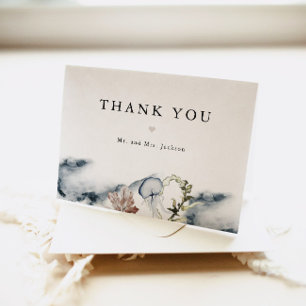 ALANA Tropical Beach Coral Ocean Jelly Fish Letterpress Thank You Card
