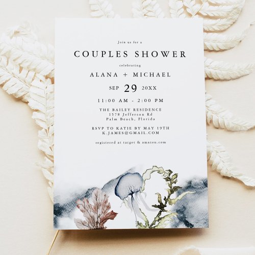 ALANA Tropical Ocean Coral Beach Couples Shower Invitation