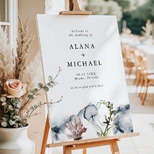 ALANA Tropical Ocean Coral Beach Wedding Welcome Foam Board