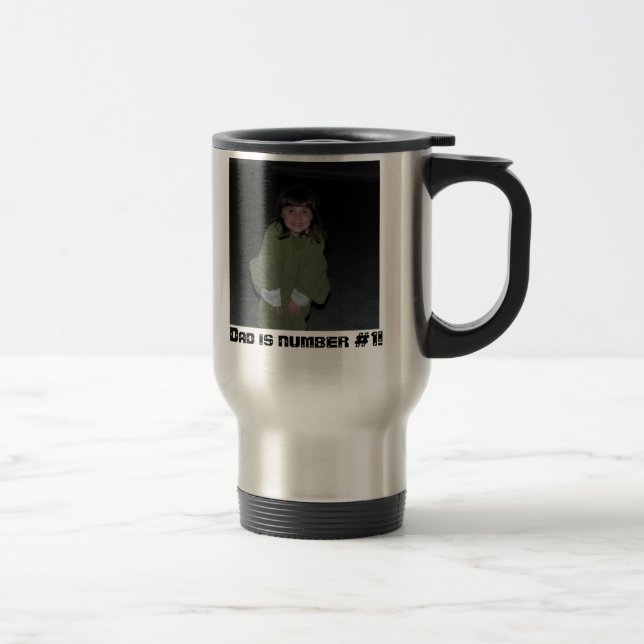 Alanabeach, Dad is number #1! Travel Mug (Right)
