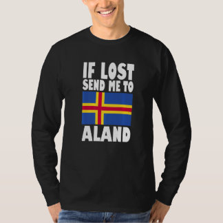 Aland Flag Design If lost send me to Aland Premiu T-Shirt