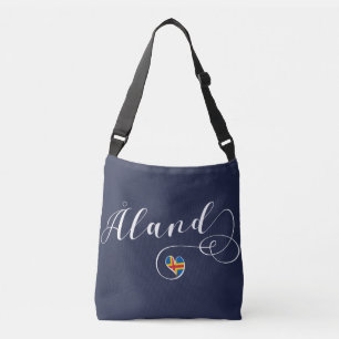 Åland Heart Flag, Aland Islands, Finland Crossbody Bag