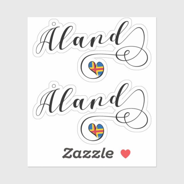Åland Heart Flag, Aland Islands, Finland Sticker (Sheet)