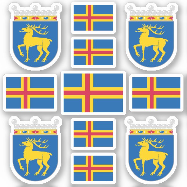 Åland Island symbols / coat of arms and flag Sticker (Front)