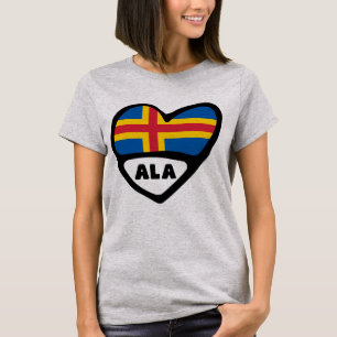 Åland Islands Country Code Flag Heart T-Shirt