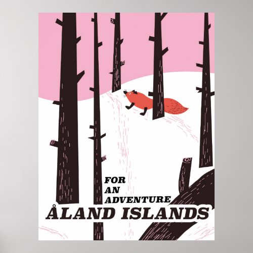 land Islands Finland travel poster