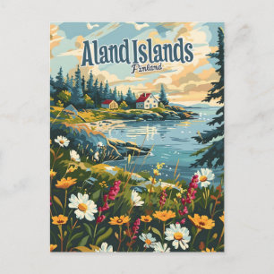 Aland Islands Finland vintage Postcard