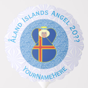 Åland Islands Flag Angel Personalized Balloon