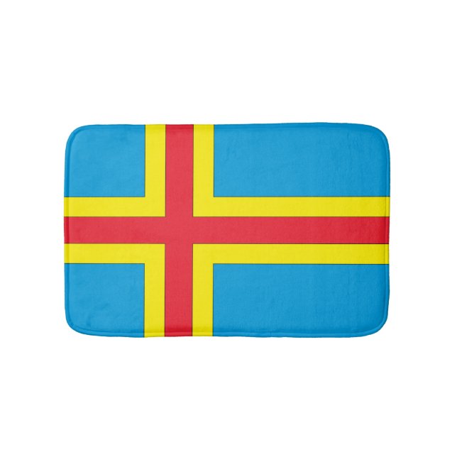 Aland Islands Flag Bathroom Mat (Front)