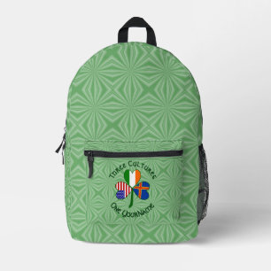 Åland Islands Irish USA Shamrock Personalized Text Printed Backpack