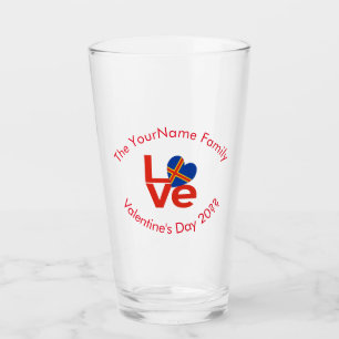 Åland Islands Red Letter LOVE Flag Personalized  Glass