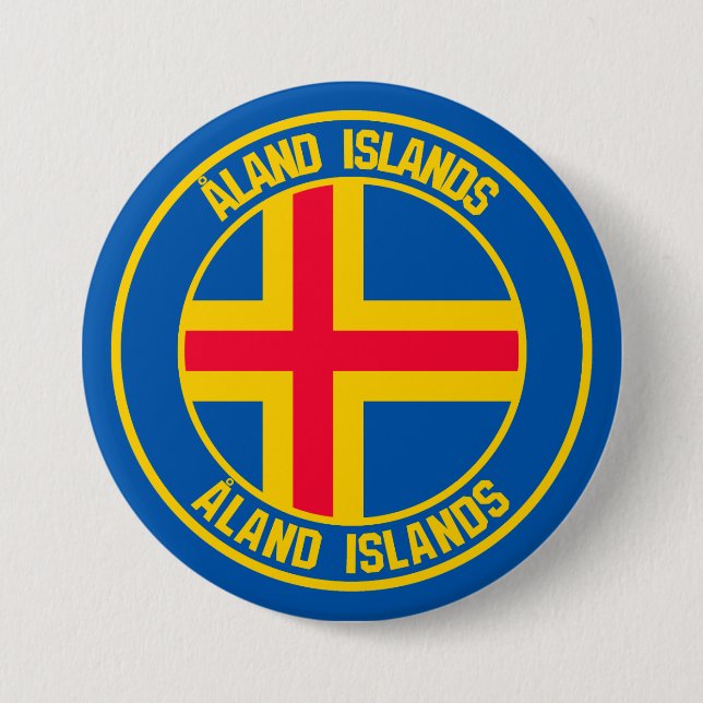Åland Islands Round Emblem Button (Front)